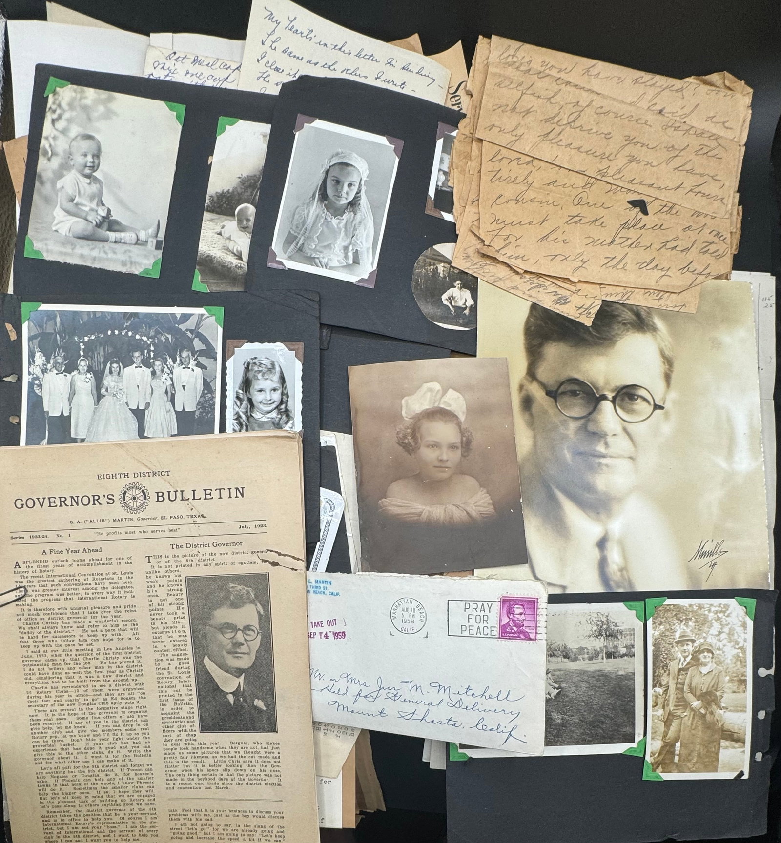 Early 1900s Letters, Stamps, Politics Documents, photos And More: District Governor Elected 1923 George AMartin Family Records. This lot comes with 1940s stamps on Deeds, Deeds, Photos, Negative photos, Stamps on documents, Willie R Martin Plaintiff 1922 judicial di