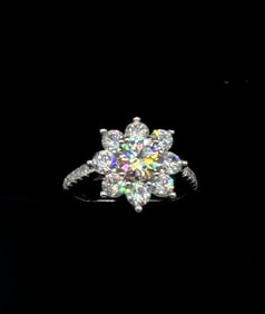 Flower Moissanite Ring
