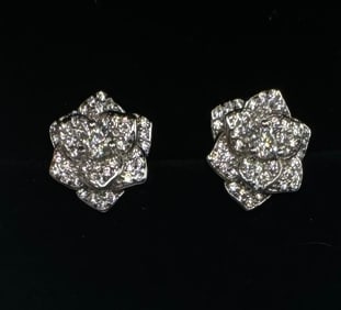 Sparkling  Flower VVS Moissanites Earrings
