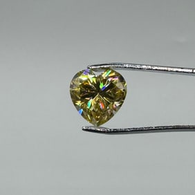 Heart Shape 5 Carats Lemon Yellow Moissanite
