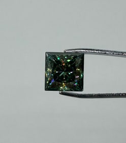 Princess Cut 5 Carats Green Moissanite