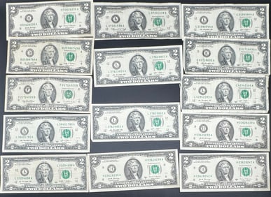2 Dollar Bills Lot