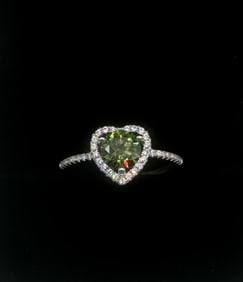 Green VVS Moissanite Ring