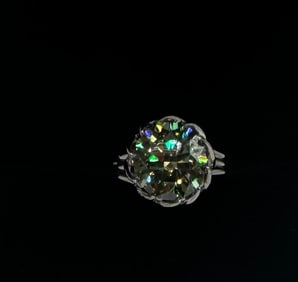 Green VVS Moissanite Ring