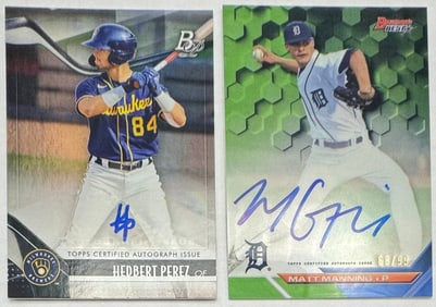 Matt Manning Auto /99 And Hedbert Perez Auto