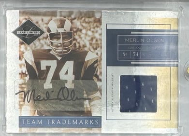Merlin Olsen Game Used Patch Card /25