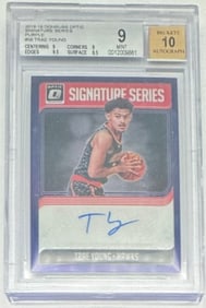 Trae Young Purple Rookie Auto Card