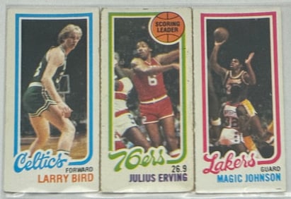 1980-81 Topps Larry Bird Julius Erving Magic Johnson Rookie