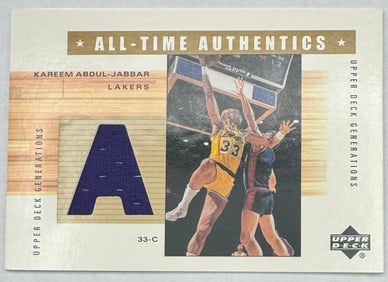 Kareem Abdul Jabbar Game Used Jersey Patch Card