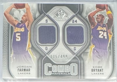 Kobe Bryant And Jordan Farmar  Game Used Jersey Patch /499