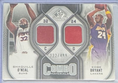 KOBE BRYANT And SHAQUILLE ONEAL Game Used Jersey Patch /499