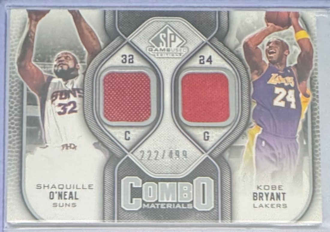 KOBE BRYANT And SHAQUILLE ONEAL Game Used Jersey Patch /499 (1 of 2)