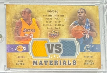 Kobe Bryant And Antawn Jamison Game Used Jersey Patch /570