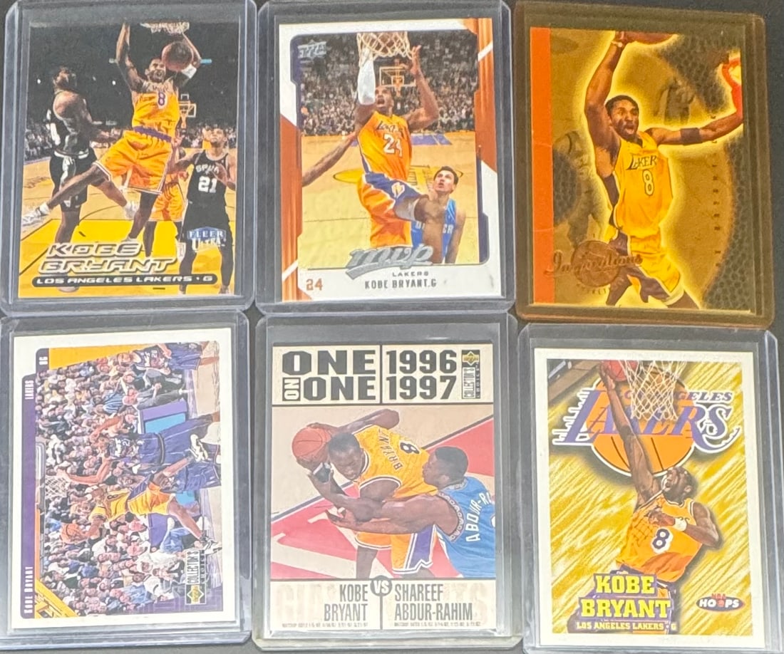 Kobe Bryant Cards Lot: Lot of 6 Kobe Bryant basketball Cards