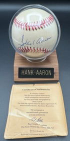 Hank Aaron Baseball Autographed Score Board COA