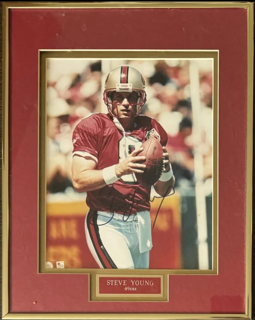 Steve Young Autographed Signed Photo framed (1 of 2)