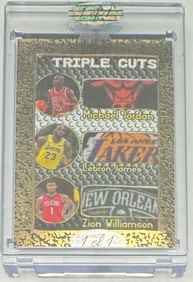 Michael Jordan Lebron James And Zion Williamson Patch Card