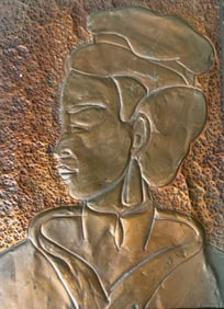Vintage Bronze Head Of A Women