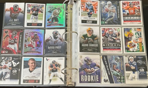 Tom Brady, Aaron Rogers, Peyton Manning Binder Cards