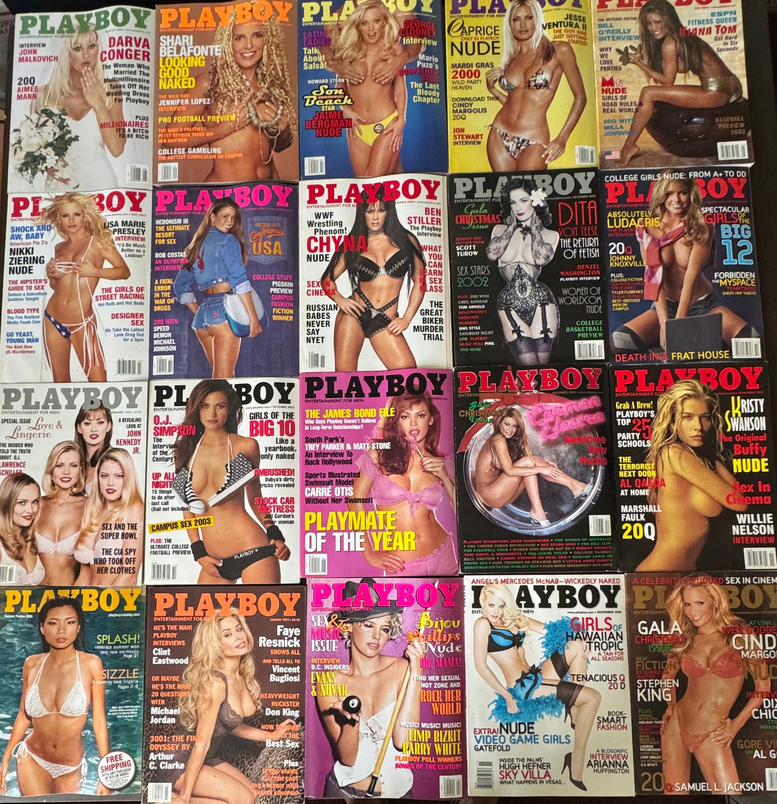 Big Lot Of Playboy Magazines: (20) twenty Playboy magazines from different models and years