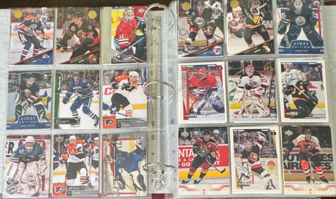 Vintage Hockey And NASCAR Binder Trading Cards