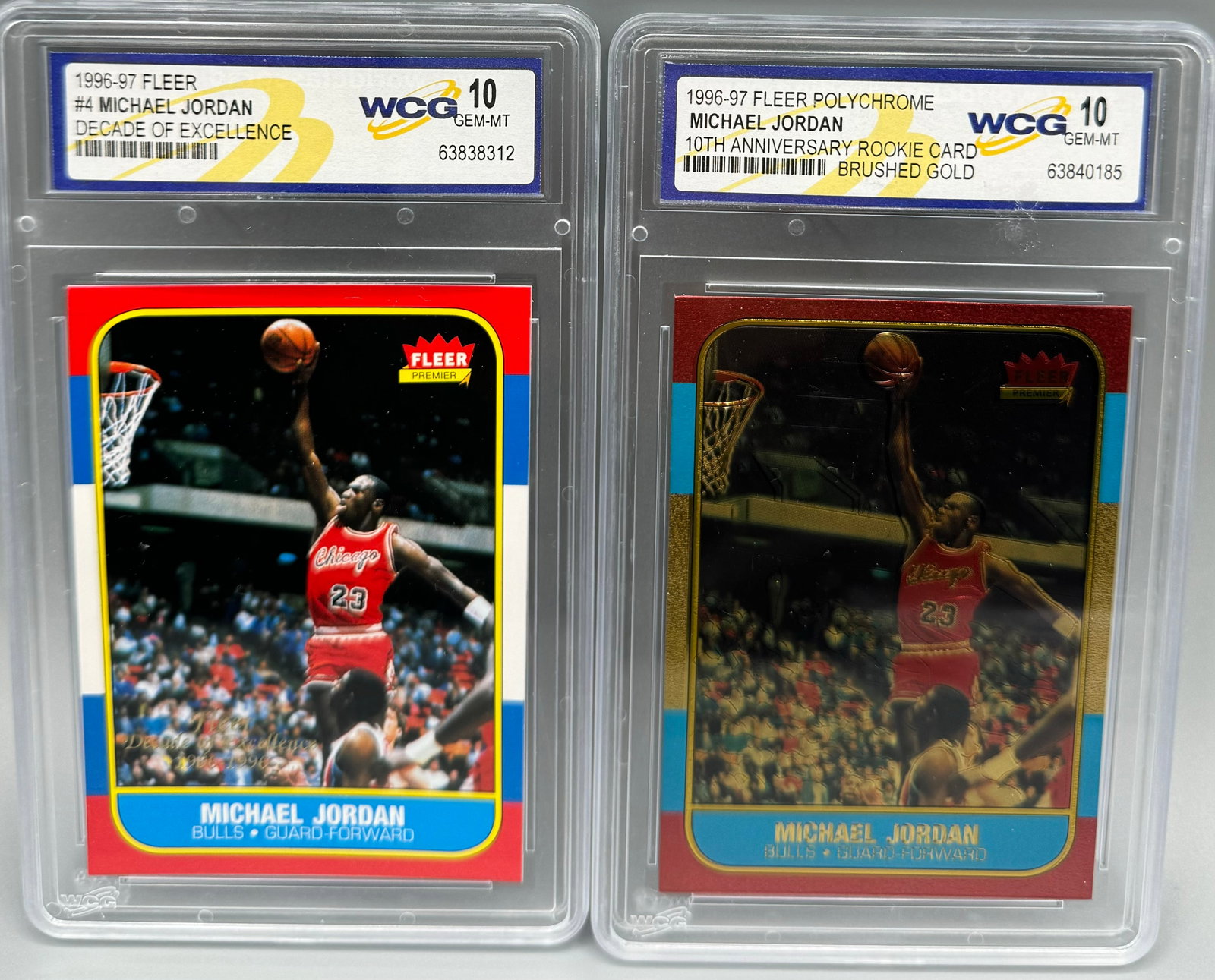 Michael Jordan Brushed Gold Rookie And Decade Of excellence (1 of 2)