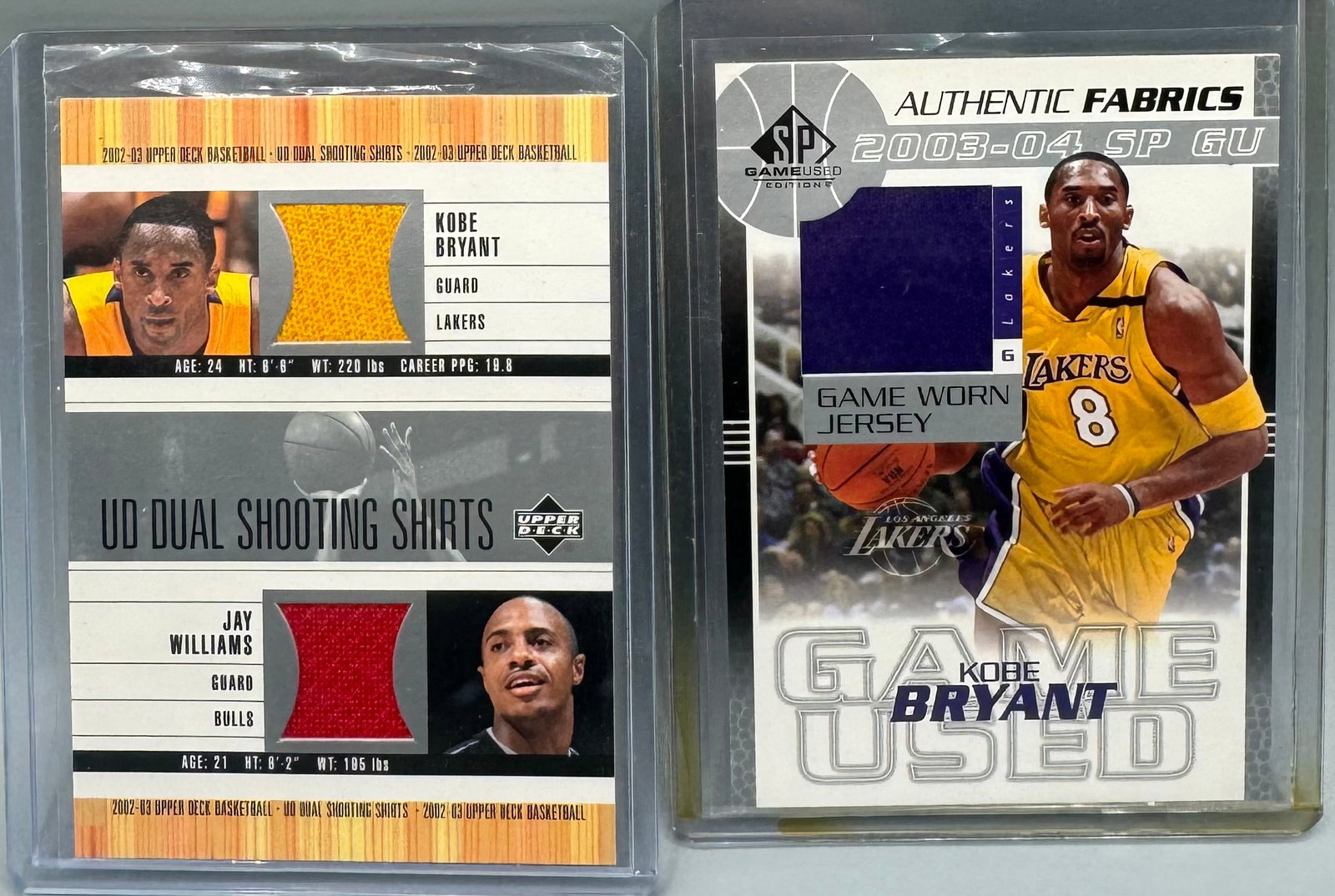 Kobe Bryant Game Used Jersey Patch Cards (1 of 2)