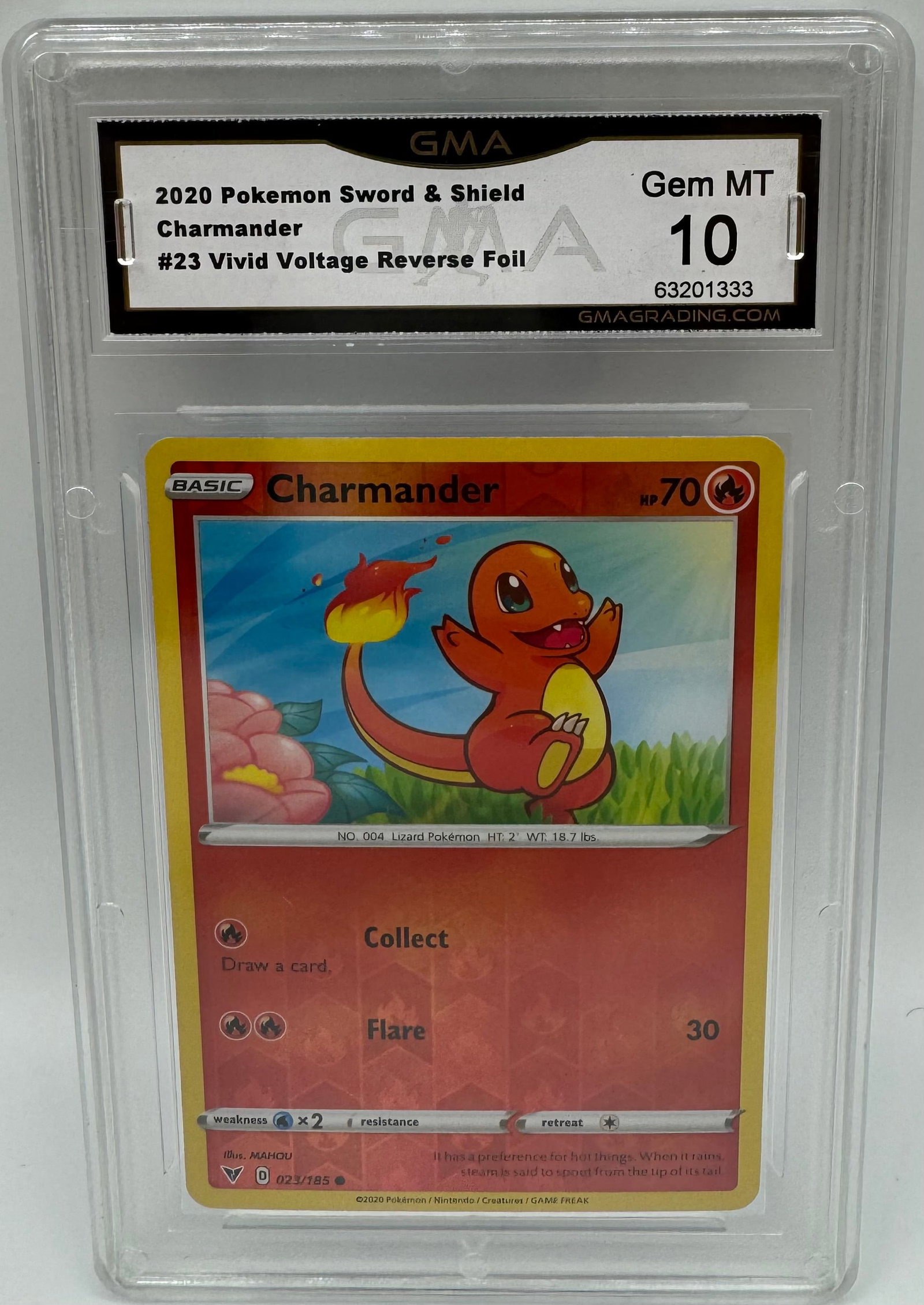 Charmander Reverse Foil Pokemon Card: 2020 Charmander Reverse Foil Pokemon Card Mint 10