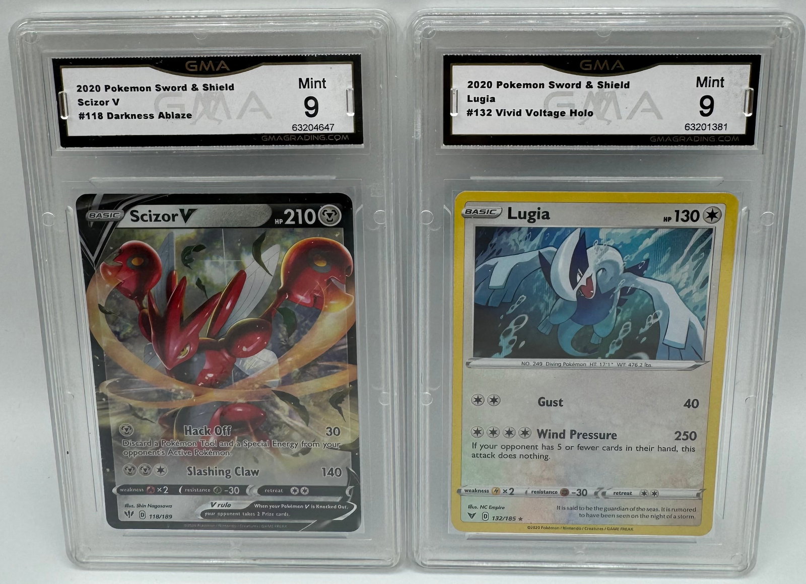 Scizor And Lugia Pokemon Card: 2020 Scizor And Lugia Pokemon Cards Mint 9