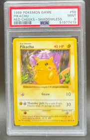 1999 Pikachu Red Cheeks Pokemon Card