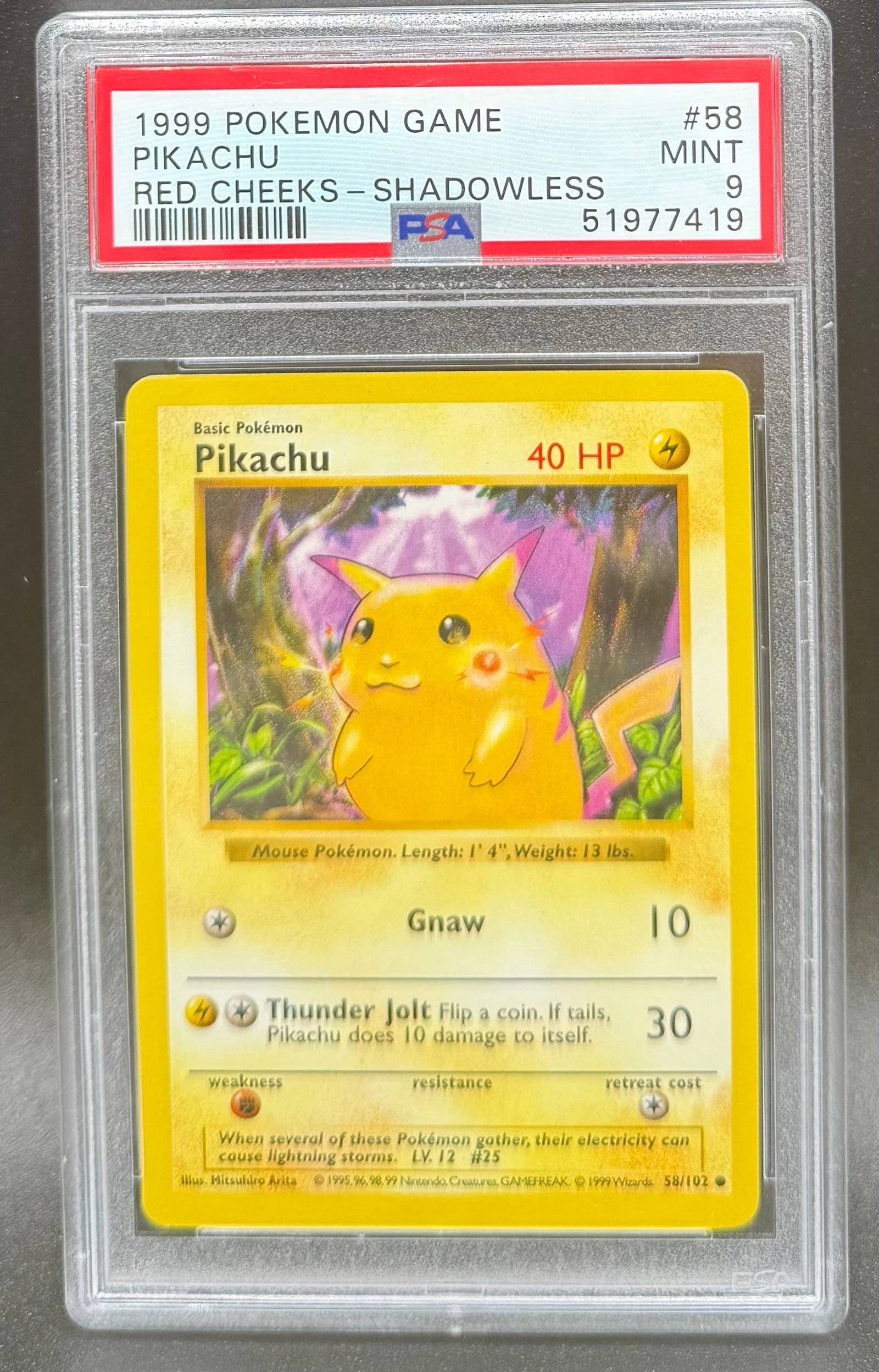 1999 Pikachu Red Cheeks Pokemon Card (1 of 2)
