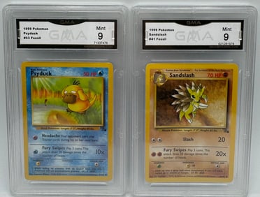 1999 Sandslash And Psyduck Pokemon Cards