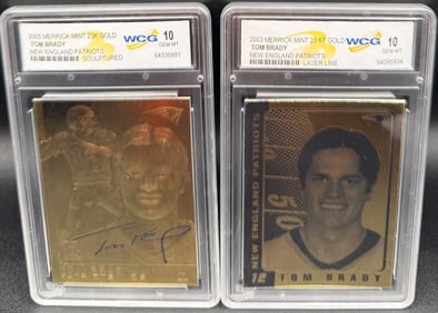 Tom Brady Sculptured And Laser Line Cards