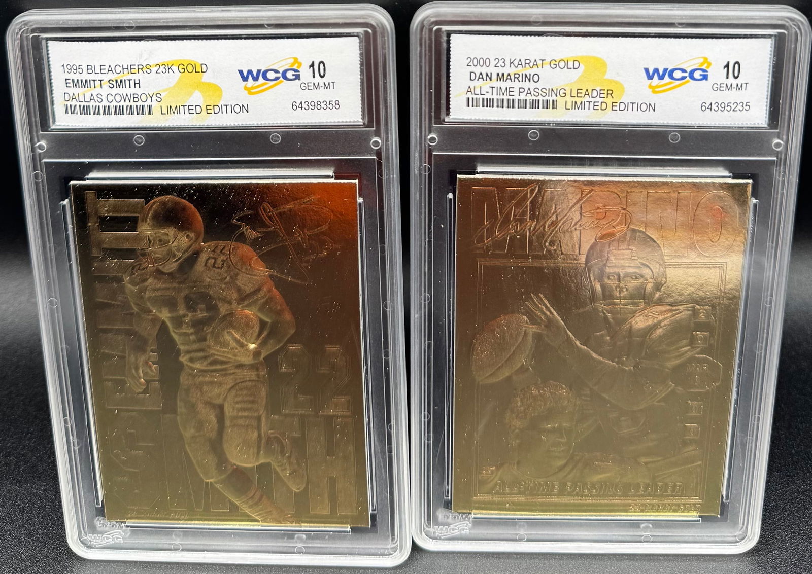 Dan Marino And Emmitt Smith Limited Edition cards (1 of 2)