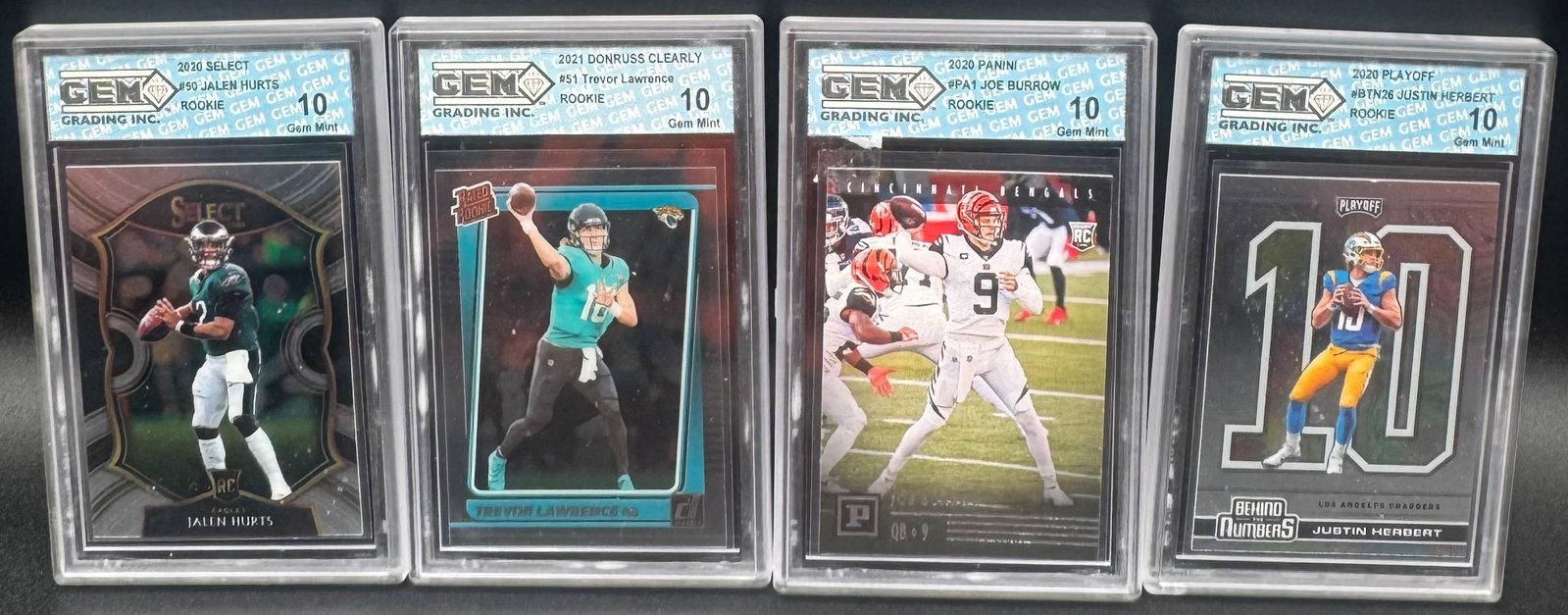 Jalen Hurts, Joe Burrow , Trevor Lawrence And Justin Herbert Rookies: Jalen Hurts, Joe Burrow , Trevor Lawrence And Justin Herbert Rookies Mint 10