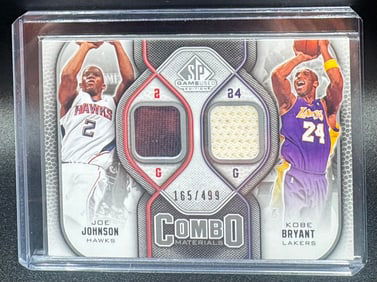 Kobe Bryant And Joe Johnson Game Used Patch Card /499
