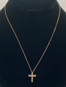 Yellow Gold Cross Necklace