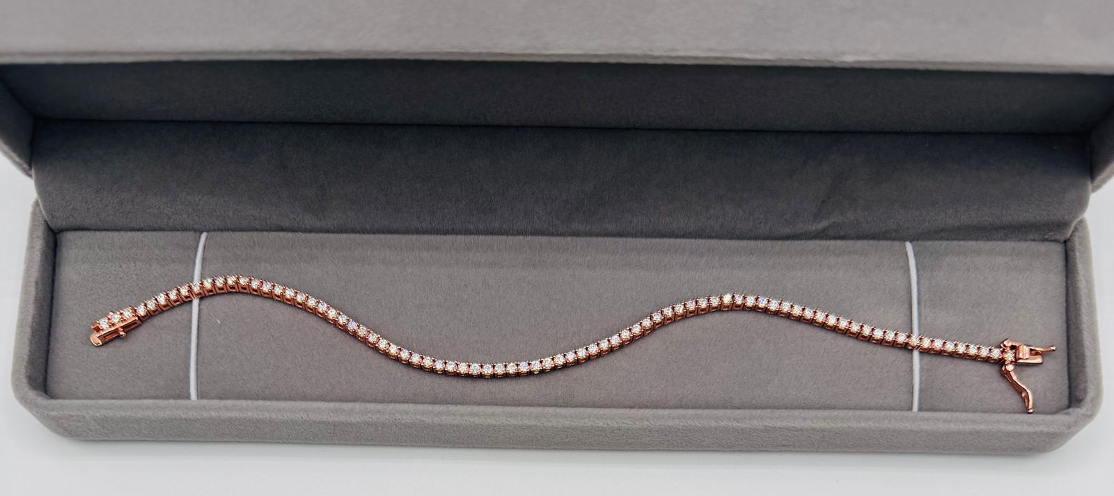 Tennis Rose Gold VVS Bracelet 8 Inches (1 of 3)