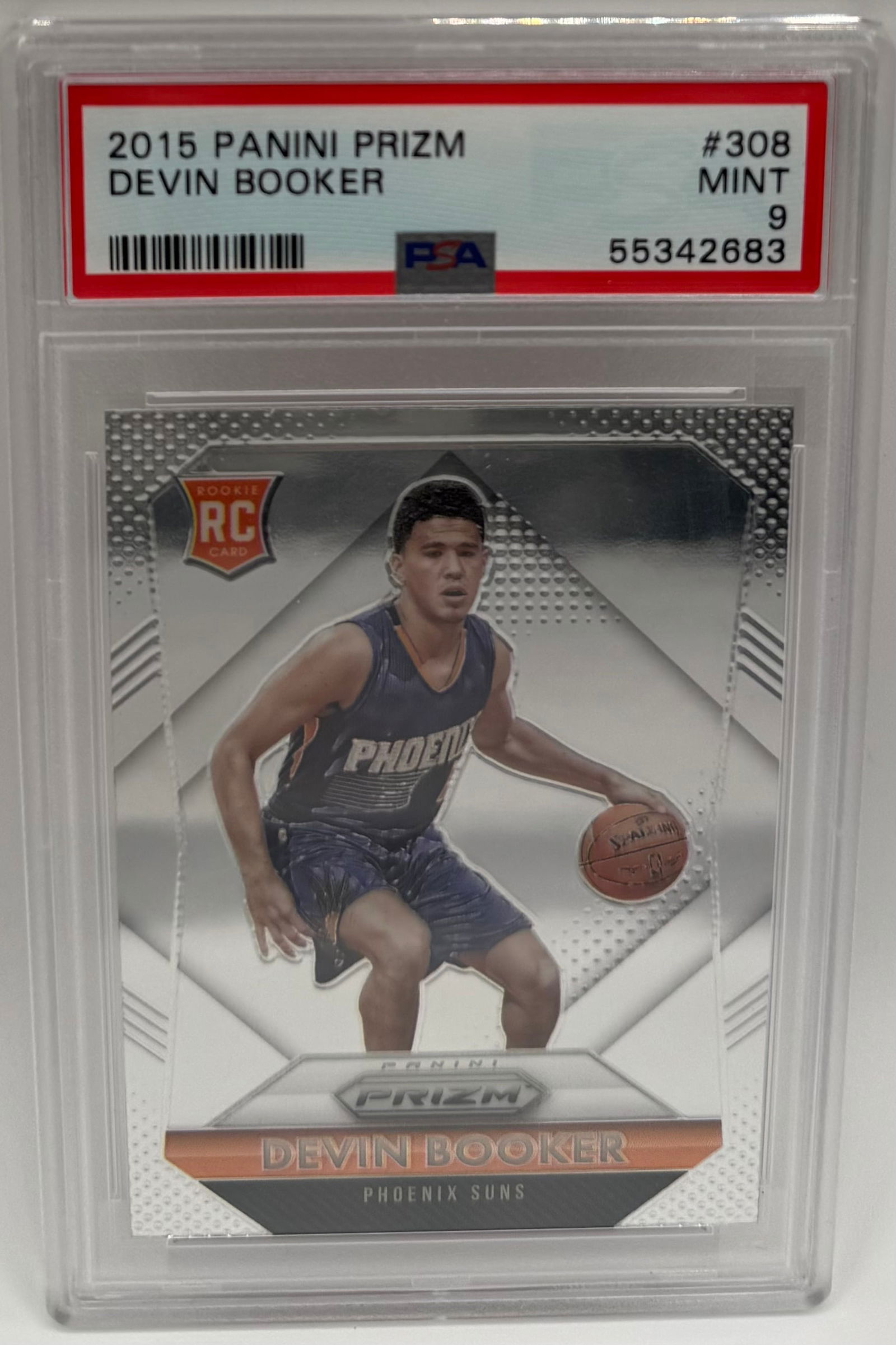 Devin Booker Rookie: 2015 Panini Prizm Devin Booker Rookie PSA 9 Mint