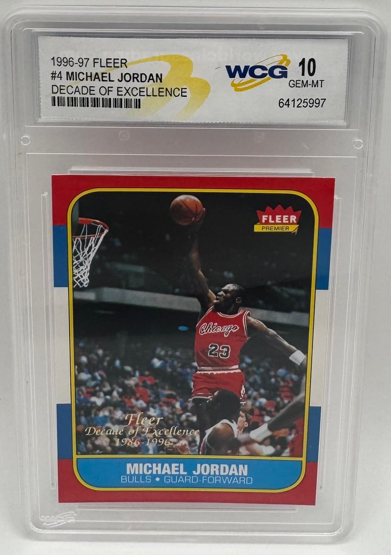 Michael Jordan Decade Of Excellence: 1996 fleer Michael Jordan decade of excellence basketball Card Mint 10