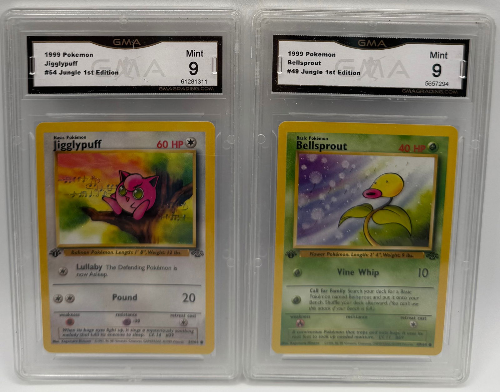 1999 Bellsprout & Jigglypuff 1st Edition Pokemon (1 of 2)