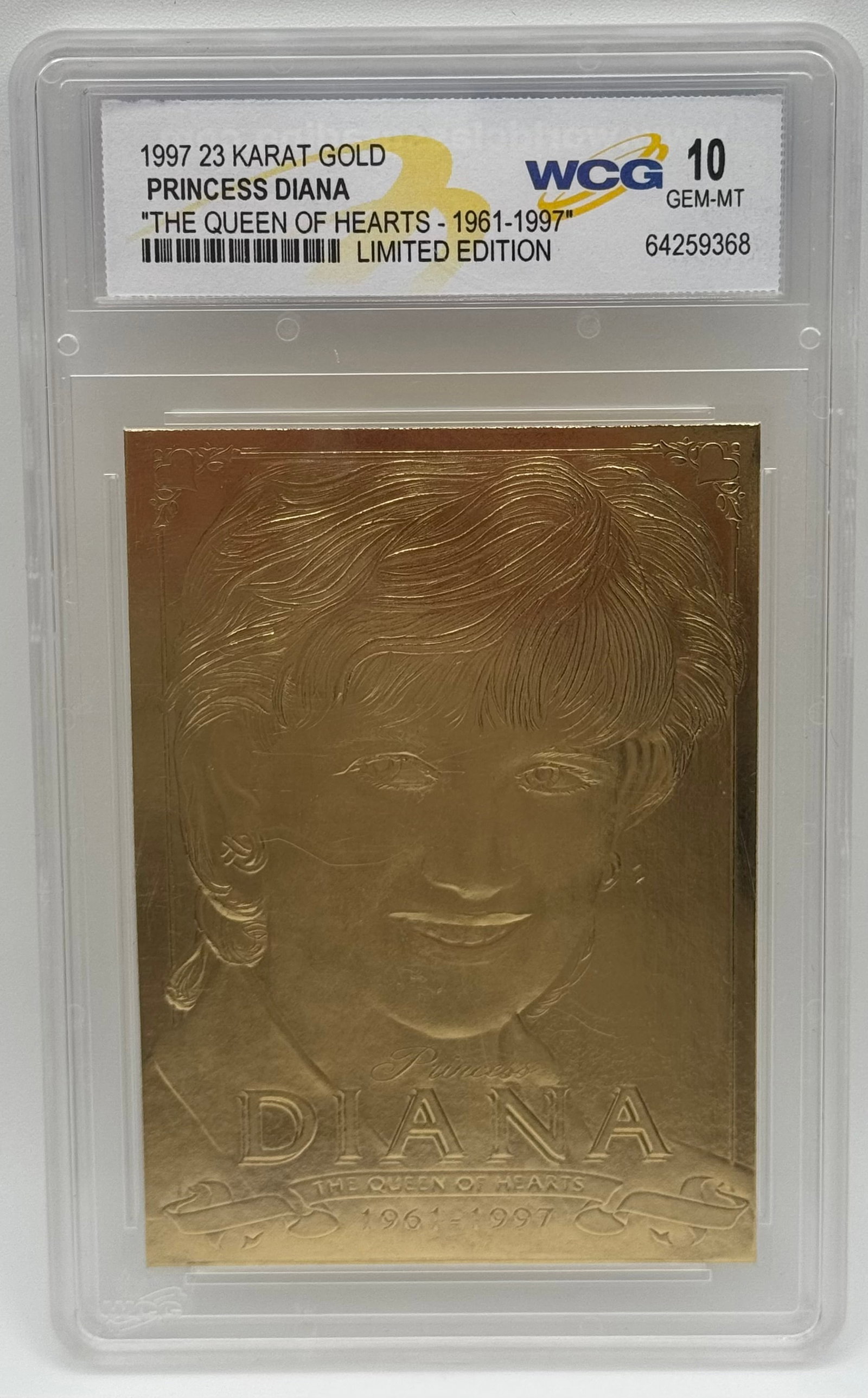 Princess Diana Card: 1997 Princess Diana Limited edition Card Mint 10