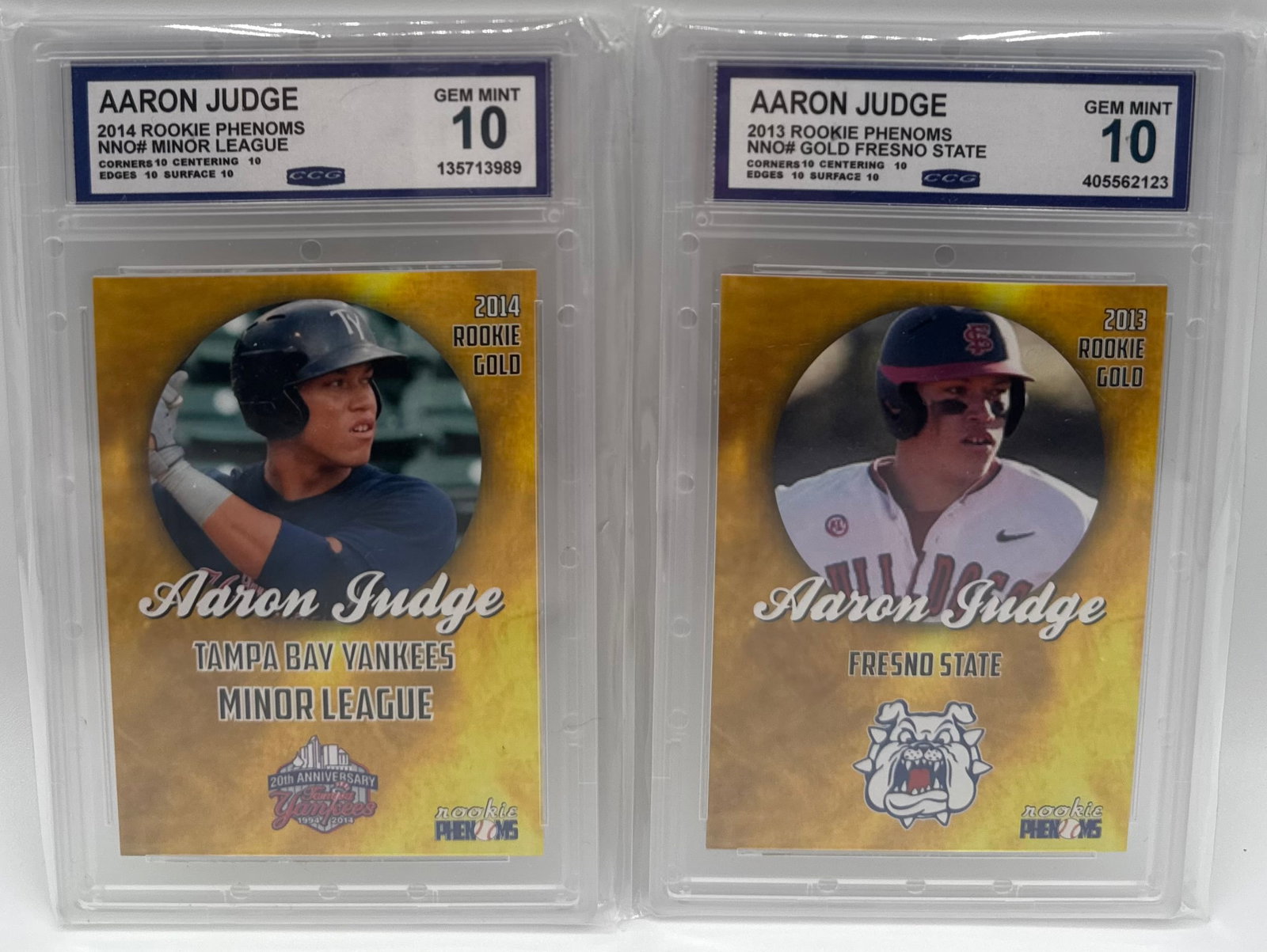 Aaron Judge Rookie Cards: Aaron Judge Phenoms Rookie Baseball Cards Mint 10