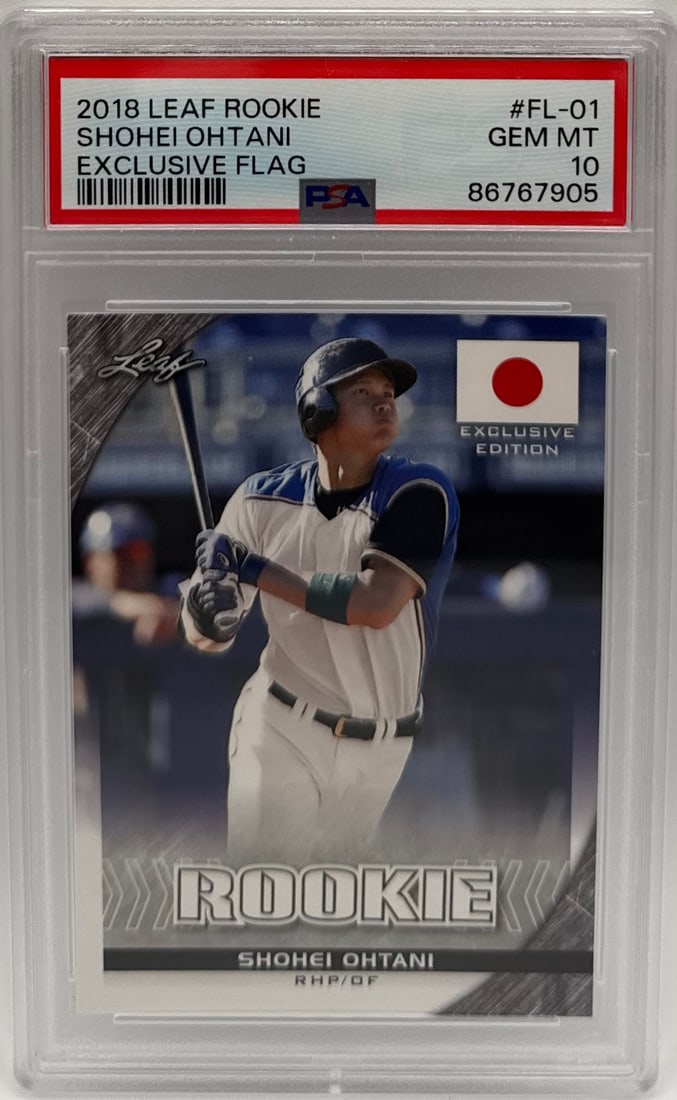 Shohei Ohtani Rookie Exclusive Flag: 2018 Shohei Ohtani Exclusive Flag Rookie PSA 10