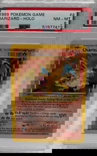1999 Charizard Holo Pokemon: 1999 Charizard Holo Pokemon Card PSA 8