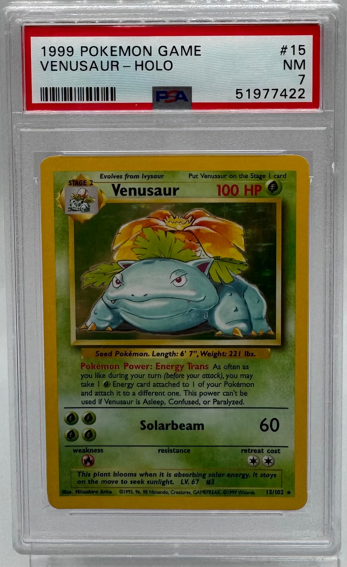 1999 Venusaur Holo Pokemon (1 of 2)