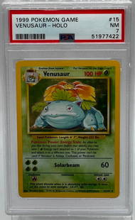 1999 Venusaur Holo Pokemon: 1999 Venusaur Holo Pokemon Card PSA 7
