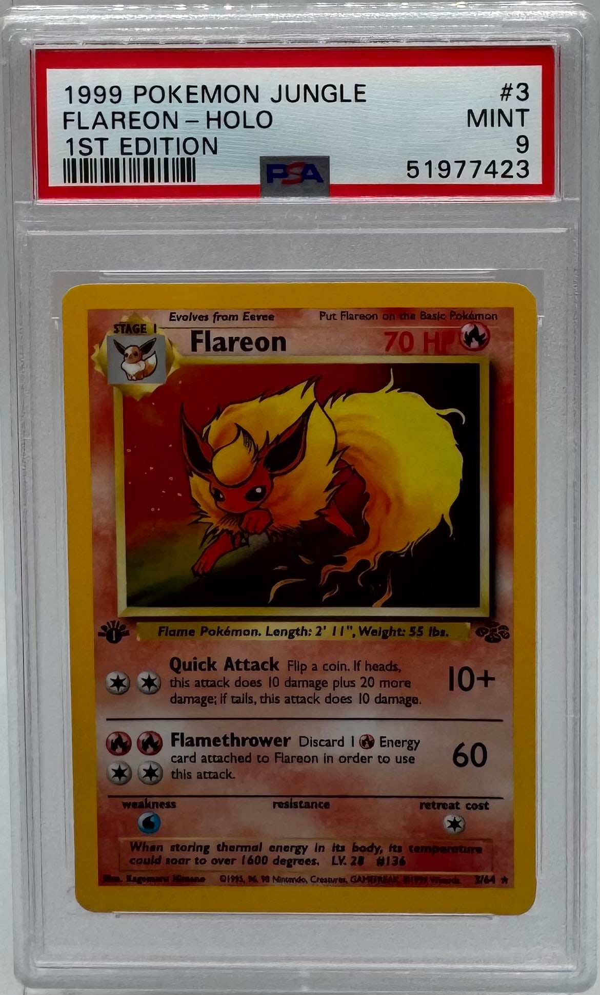 1999 Flareon 1st Edition Holo Pokemon (1 of 2)