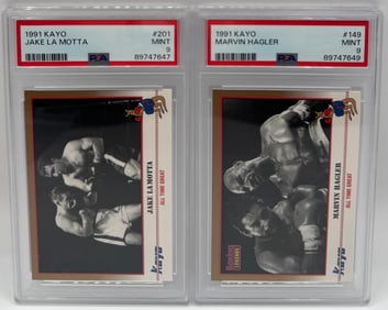Marvin Hagler & Jake La Motta Cards