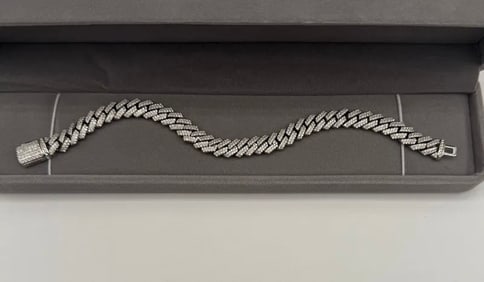 Cuban Bracelet VVS White Gold 8 inches